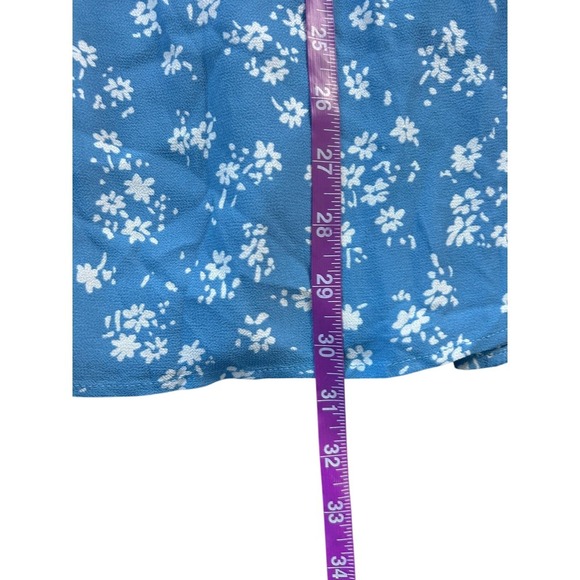 Reformation Elle Blue Floral Smocked Puff Sleeve Square Neck Mini Dress Size 2 - Picture 5 of 10